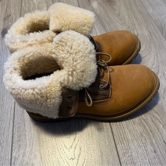 Timberland WOMEN'S JAYNE WATERPROOF FLEECE FOLD-DOWN BOOTS size 8 M - Picture 6 of 15